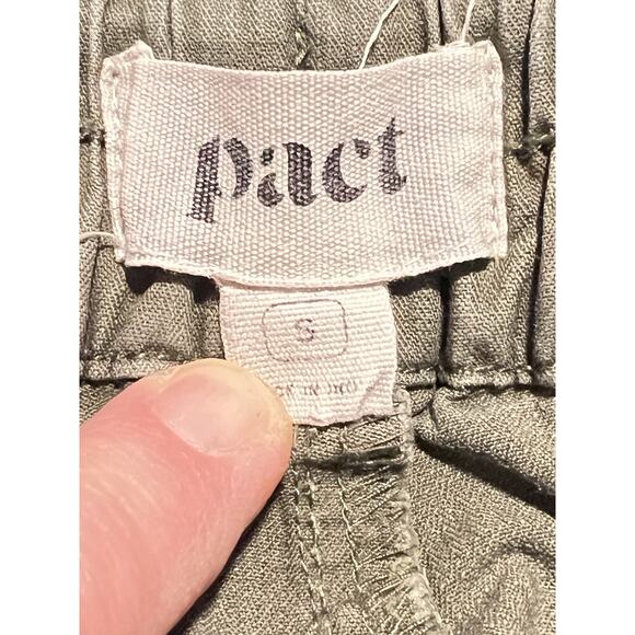 Pact Women's EUC Olive Green Elastic Waist Drawstring Tie Twill Pants Size S - Picture 6 of 7